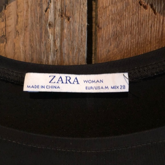 Zara long sleeve round neck crop top black - Picture 2 of 6